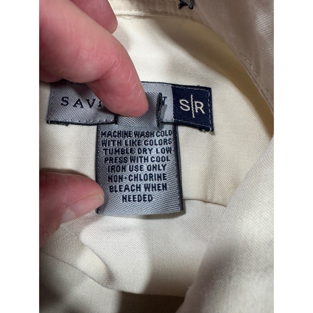 Savile Row Mens Button Up Shirt Size 16 Champagne Easy Care Comfort Office Work - Picture 7 of 11